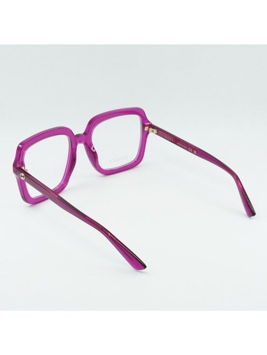 Gucci GG1318O 003 Eyeglasses Transparent Fuchsia 55mm Square Frame main image 12